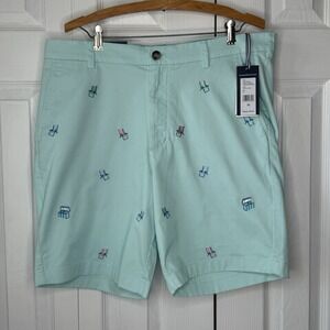 Vineyard Vines Mens Embroidered Breaker Shorts US 35 Beach‎ Chair 9" Blue NWT